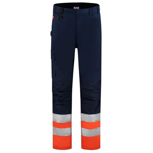 Tricorp 503012 Safety Warnschutz Arbeitshose, 65% Polyester/35% Baumwolle, 100% Nylon (500D) Cordura, 280g/m², Tinte-Fluorrot, Größe 64 von Tricorp