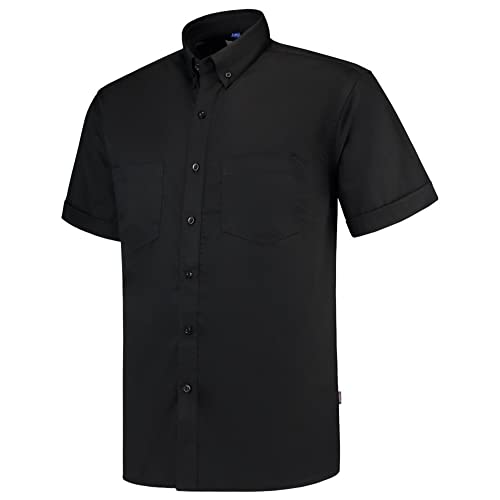 Tricorp 701001 Casual Kurzarm Arbeitshemd, 60% Baumwolle/40% Polyester, 150g/m², Schwarz, Größe S von Tricorp