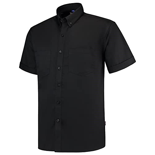 Tricorp 701001 Casual Kurzarm Arbeitshemd, 60% Baumwolle/40% Polyester, 150g/m², Schwarz, Größe XS von Tricorp