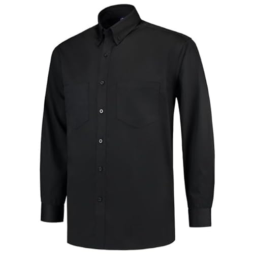 Tricorp 701002 Casual Langarm Arbeitshemd, 60% Baumwolle/40% Polyester, 150g/m², Schwarz, Größe 3XL von Tricorp