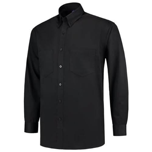 Tricorp 701004 Casual Langarm Basis Arbeitshemd, 60% Baumwolle/40% Polyester, 170g/m², Schwarz, Größe 4XL von Tricorp