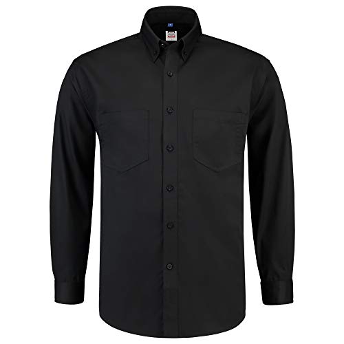 Tricorp 701004 Casual Langarm Basis Arbeitshemd, 60% Baumwolle/40% Polyester, 170g/m², Schwarz, Größe L von Tricorp