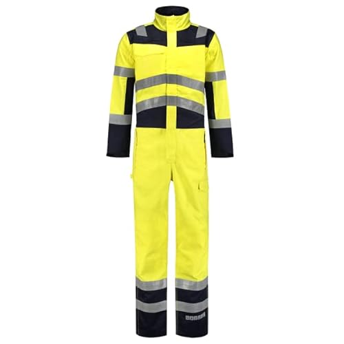 Tricorp 753002 Safety Multinorm Bicolor Overall, 74% Baumwolle/25% Polyester/1% Sonstige Fasern, 320g/m², Fluorgelb-Tinte, Größe 52 Tricorp 753002 Safety Multinorm Bicolor Overall, 74% Baumwolle/25% Polyester/1% Sonstige Fasern, 320g/m², Fluorgelb-Tinte, Größe 52 von Haas F1 Team