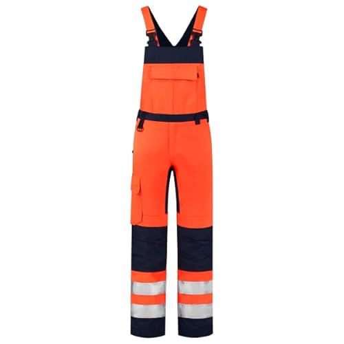 Tricorp 753005 Safety Warnschutz Bicolor Latzhose, 80% Polyester/20% Baumwolle, 100% Nylon (500D) Cordura, 280g/m², Fluorgelb-Tinte, Größe 54 von Tricorp