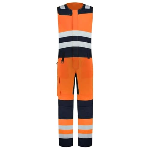 Tricorp 753007 Safety Warnschutz Bicolor Kombihose, 80% Polyester/20% Baumwolle, 100% Nylon (500D) Cordura, 280g/m², Fluorrot-Tinte, Größe 62 von Tricorp
