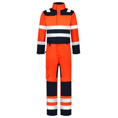 Tricorp 753009 Safety Warnschutz Bicolor Overall, 80% Polyester/20% Baumwolle, 100% Nylon (500D) Cordura, 280g/m², Fluor Orange-Tinte, Größe 44 von Tricorp