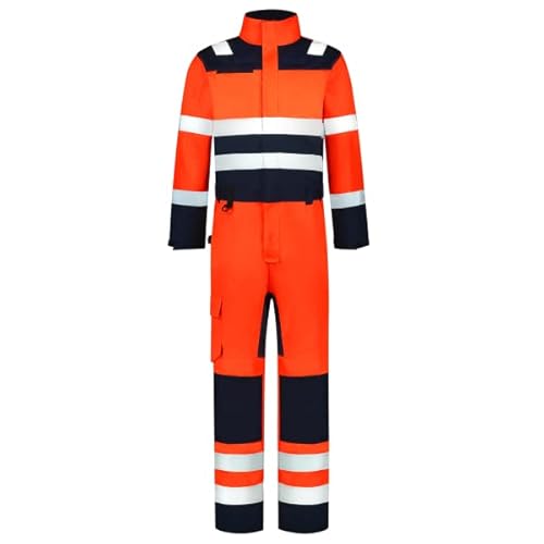 Tricorp 753009 Safety Warnschutz Bicolor Overall, 80% Polyester/20% Baumwolle, 100% Nylon (500D) Cordura, 280g/m², Fluor Orange-Tinte, Größe 56 von Tricorp