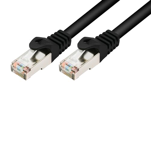 Trifoo LAN Kabel 5m Netzwerkkabel Patchkabel schwarz doppelt geschirmt RJ45-Stecker Ethernet von Trifoo