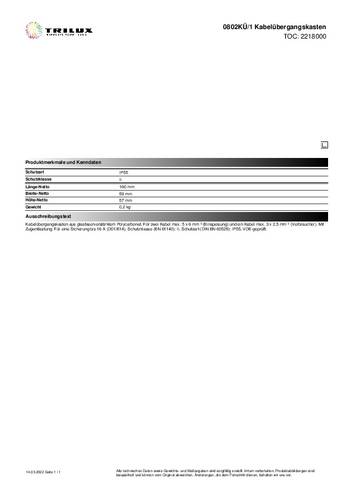Trilux 2218000 Kabelübergangskasten 1St. von Trilux