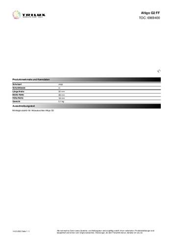 Trilux 6969400 Montagezubehör Altigo G2 FF 1St. von Trilux