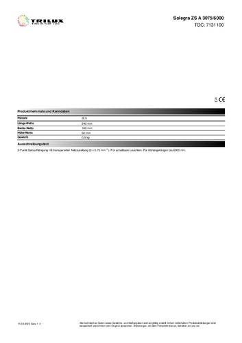 Trilux 7131100 Seilabhängung Solegra ZS 1St. von Trilux