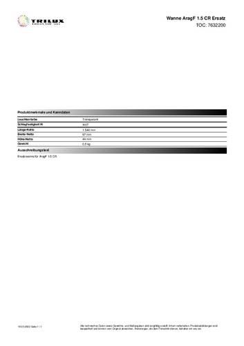 Trilux 7632200 Ersatzwanne WanneAragF1.5CRErs. 1St. von Trilux