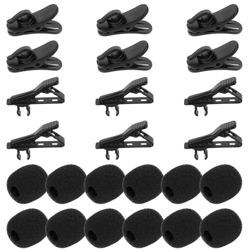 24 Stück Revers-Mikrofon-Clips, Ersatz-Set, Mikrofon-Clip, 6 Stück Lavalier-Mikrofon-Krawattenklammern, 6 Stück Kunststoff-Lavalier-Drahtklammern und 12 Stück Windschutzscheiben-Schaumstoffabdeckung 24 Stück Revers-Mikrofon-Clips, Ersatz-Set, Mikrofon-Clip, 6 Stück Lavalier-Mikrofon-Krawattenklammern, 6 Stück Kunststoff-Lavalier-Drahtklammern und 12 Stück Windschutzscheiben-Schaumstoffabdeckung von Trinkrittey