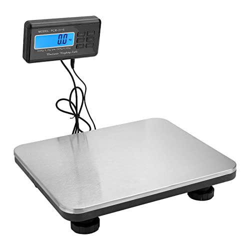 Trintion Paketwaage Fleischwaage mit Zählfunktion Plattformwaage Edelstahl Waage bis 300 kg Externes Beleuchtetes LCD Wand Display Digitalwaage Plattformgröße 36cmx30cm von Trintion