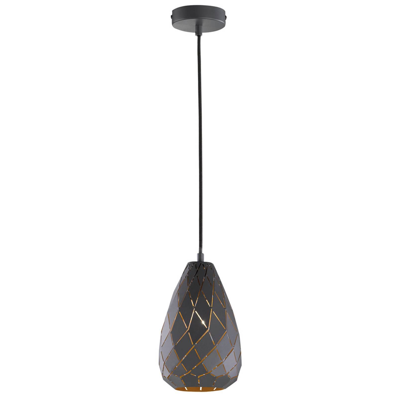 Außen anthrazit, innen golden - Pendelleuchte Onyx von Trio Lighting