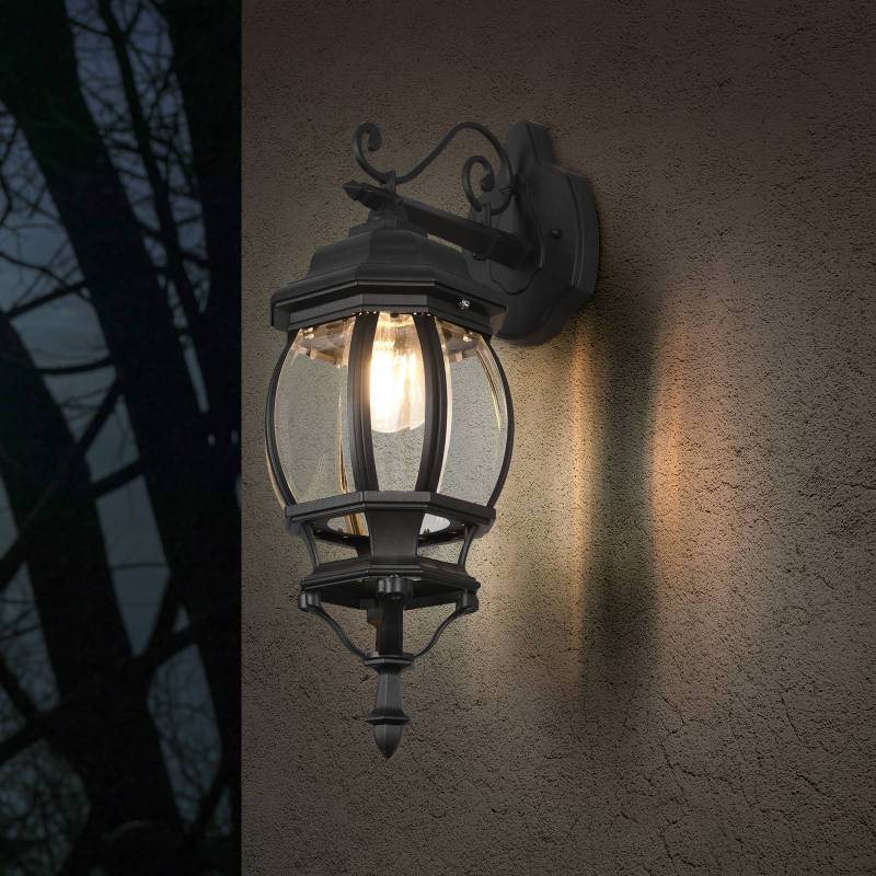 Außenwandleuchte Elvo, Fassung unten, schwarz matt von Trio Lighting