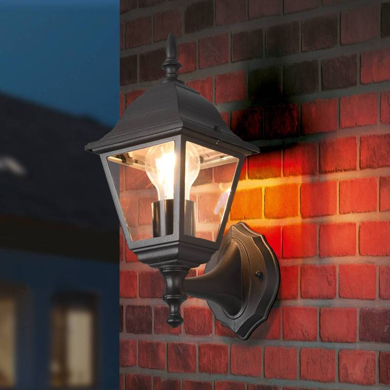 Außenwandleuchte Livenza, Fassung oben, schwarz, Alu von Trio Lighting