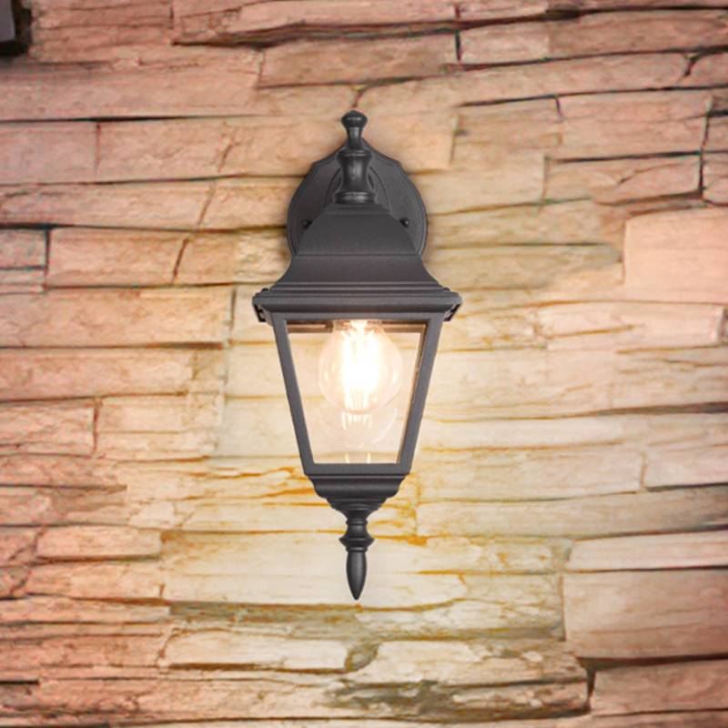 Außenwandleuchte Livenza, Fassung unten, schwarz, Alu von Trio Lighting
