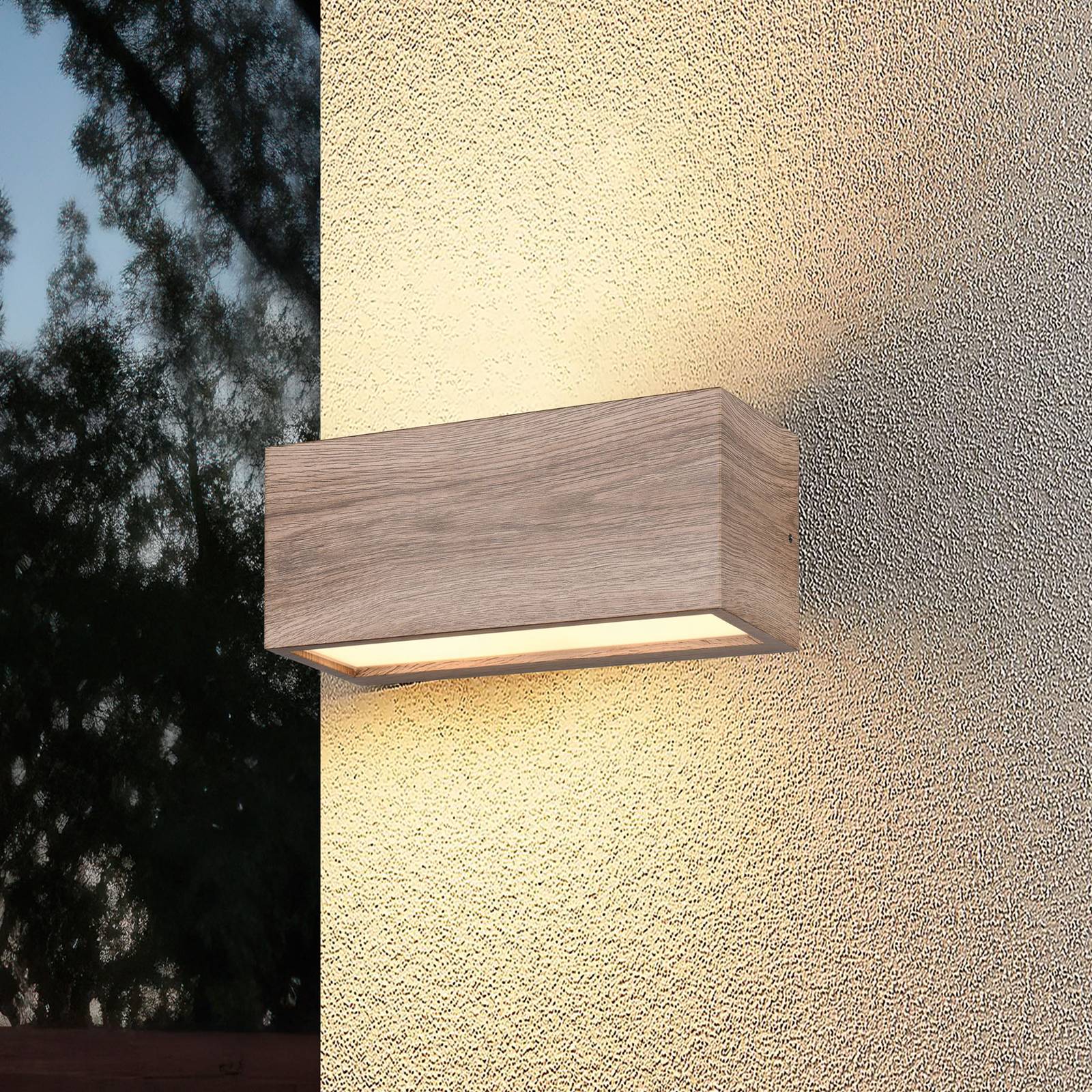Außenwandleuchte Mayenne, holzfarben, Up- & Downlight, eckig Außenwandleuchte Mayenne, holzfarben, Up- & Downlight, eckig von Trio Lighting