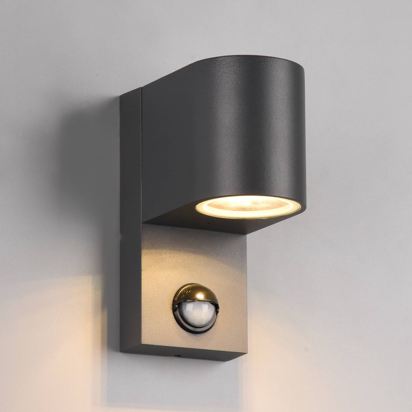 Außenwandleuchte Roya 1flg, Sensor, rund anthrazit Außenwandleuchte Roya 1flg, Sensor, rund anthrazit von Trio Lighting