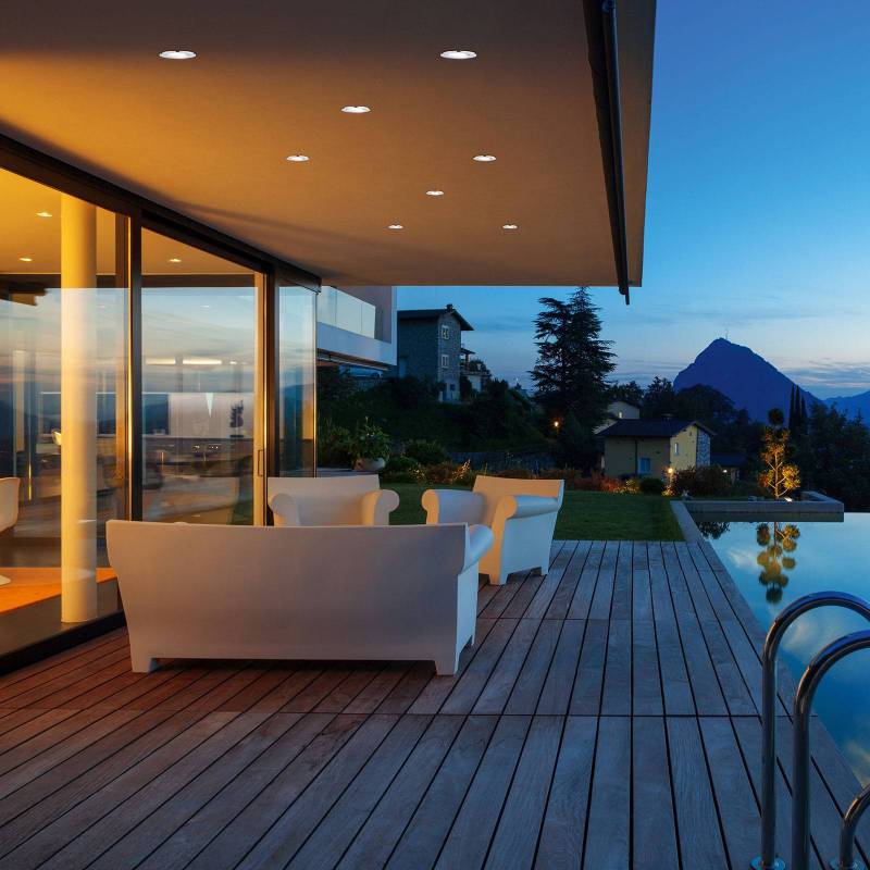 Chromfarbener LED-Einbaustrahler Zagros, IP65 von Trio Lighting