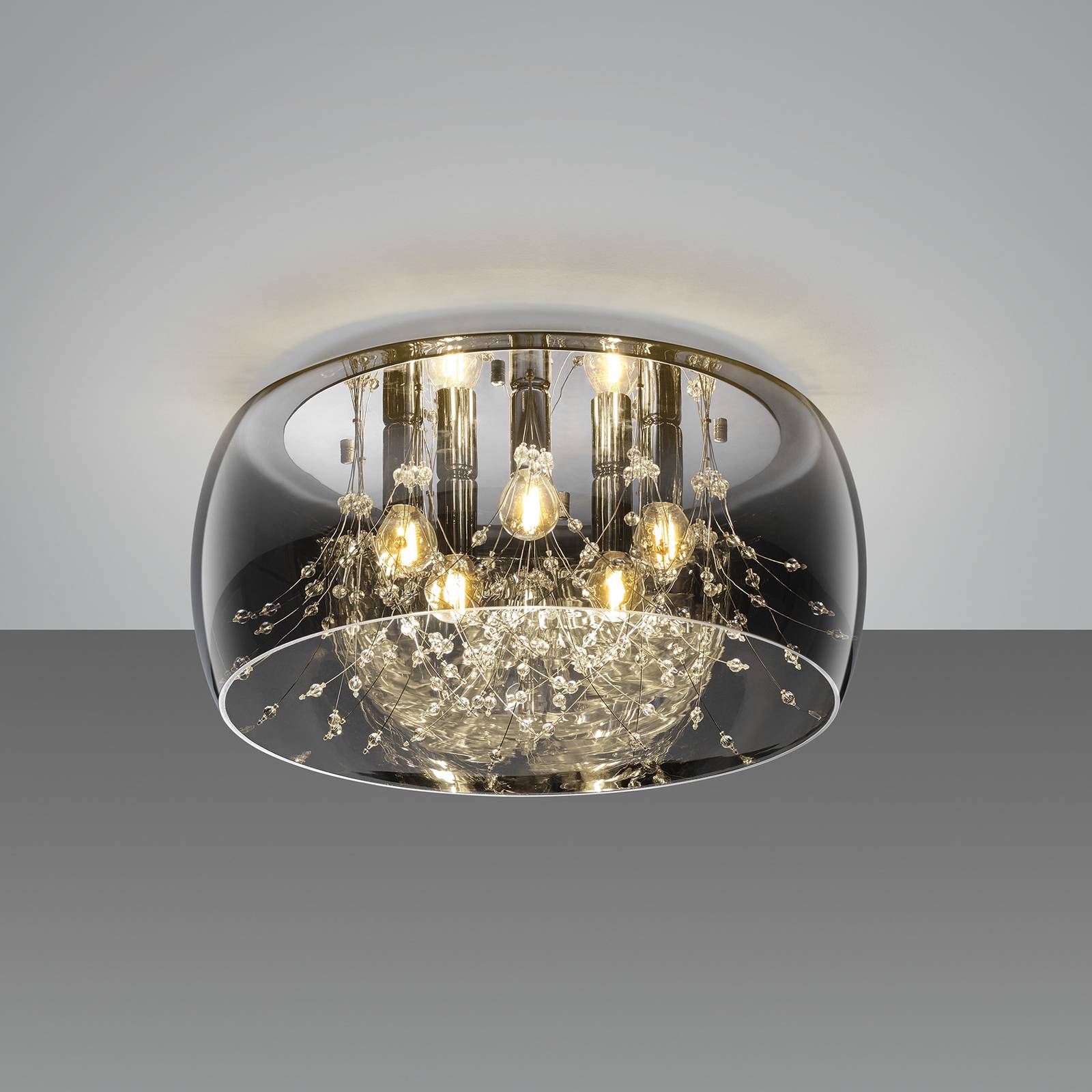 Deckenleuchte Crystel aus Glas, chrom, Ø 50 cm Deckenleuchte Crystel aus Glas, chrom, Ø 50 cm von Trio Lighting
