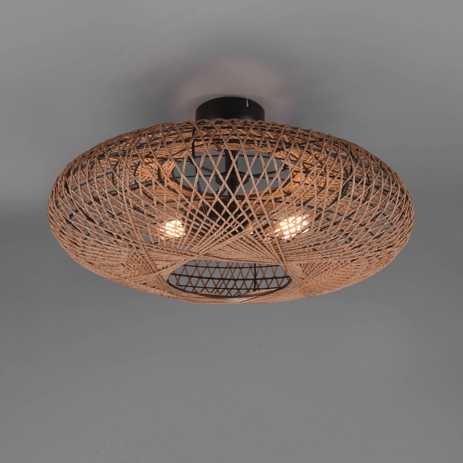 Deckenleuchte Hedda aus Sisal und Metall von Trio Lighting