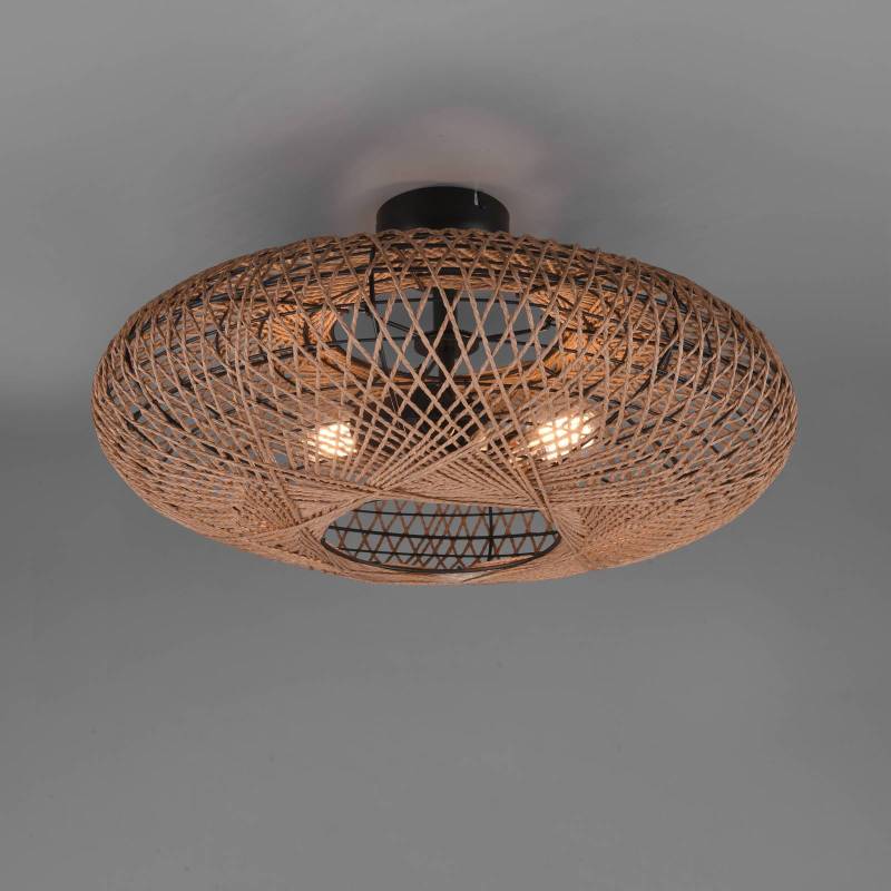 Deckenleuchte Hedda aus Sisal und Metall von Trio Lighting