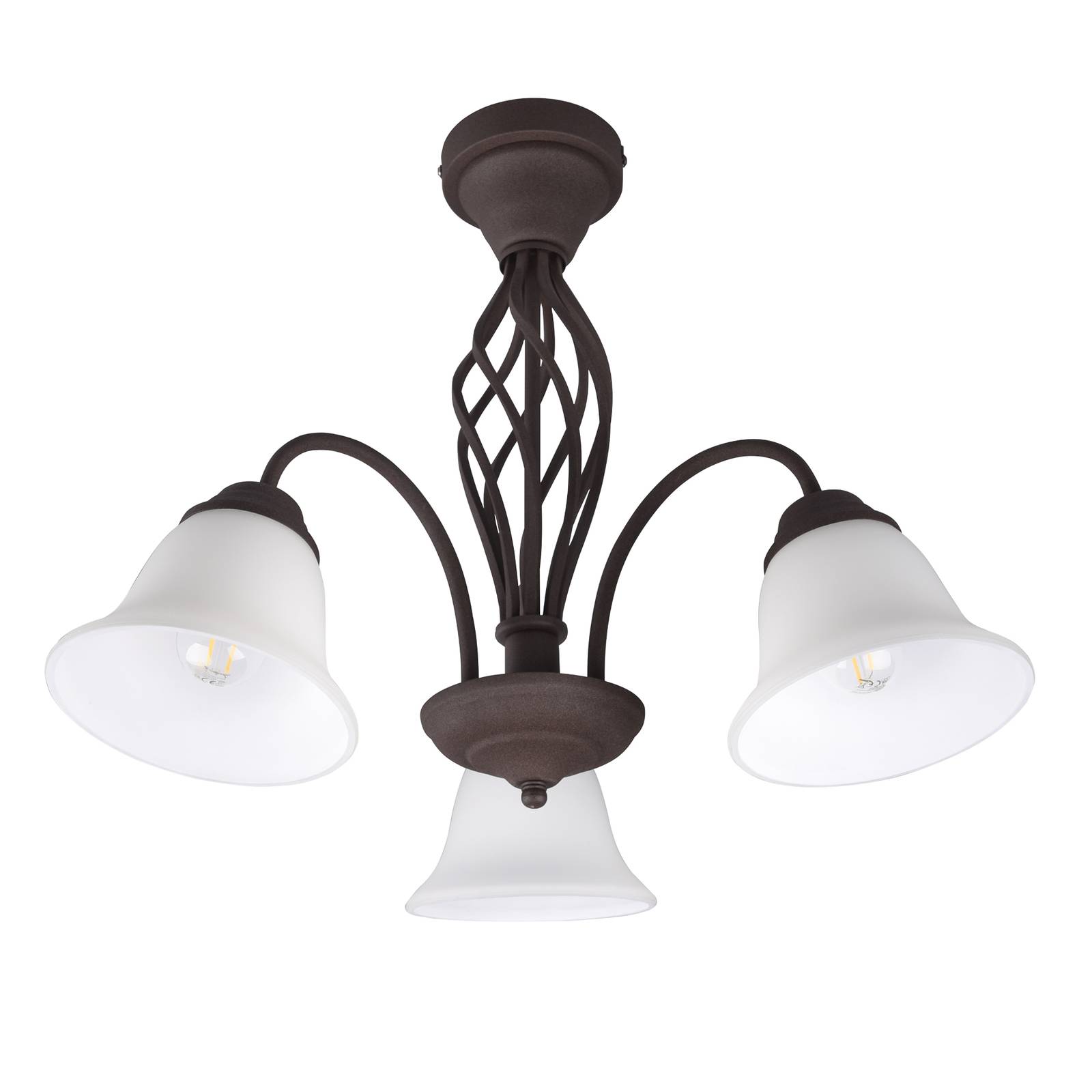 Deckenleuchte Rustica, rostfarben, dreiflammig von Trio Lighting