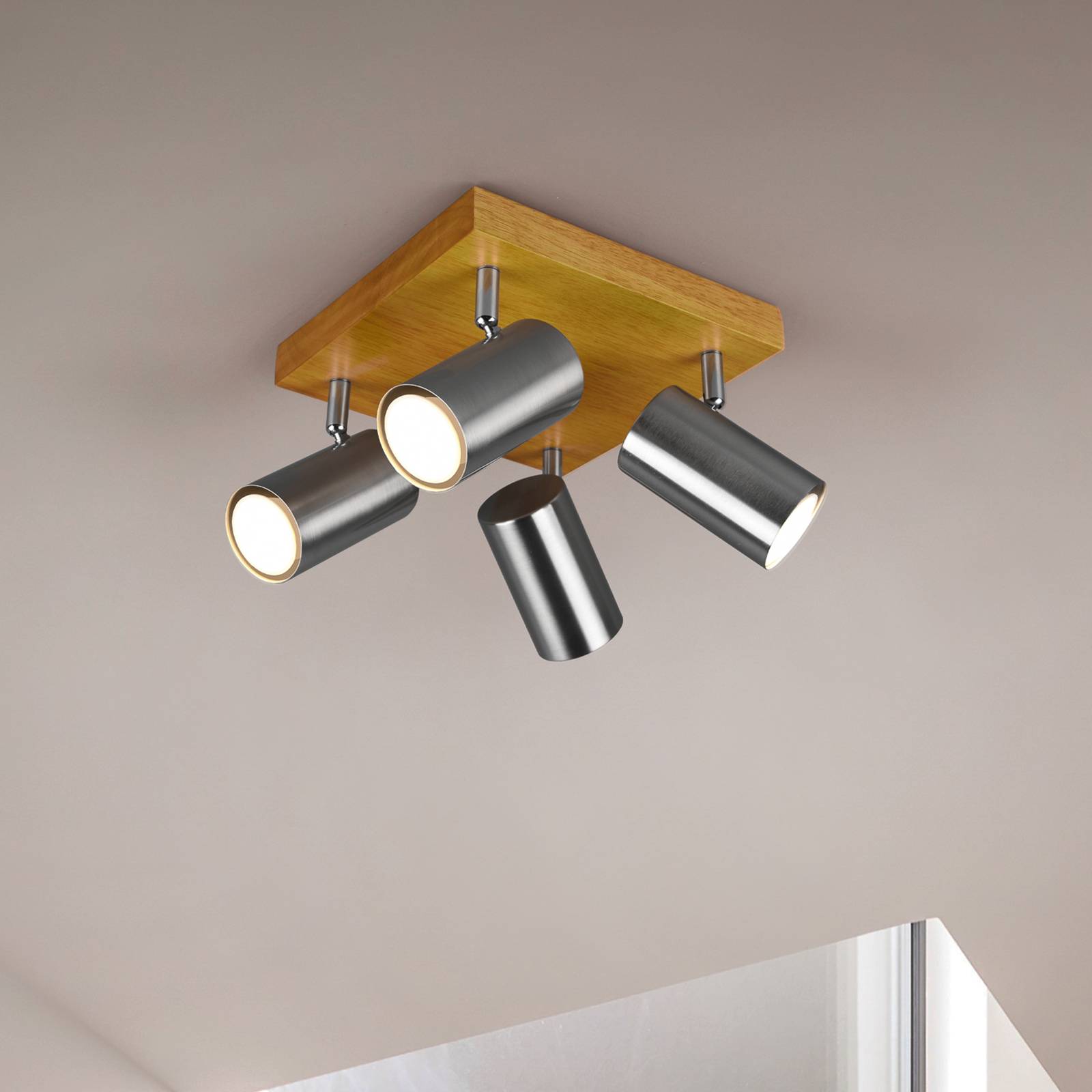 Deckenstrahler Marley, nickel matt, 4-flammig Deckenstrahler Marley, nickel matt, 4-flammig von Trio Lighting