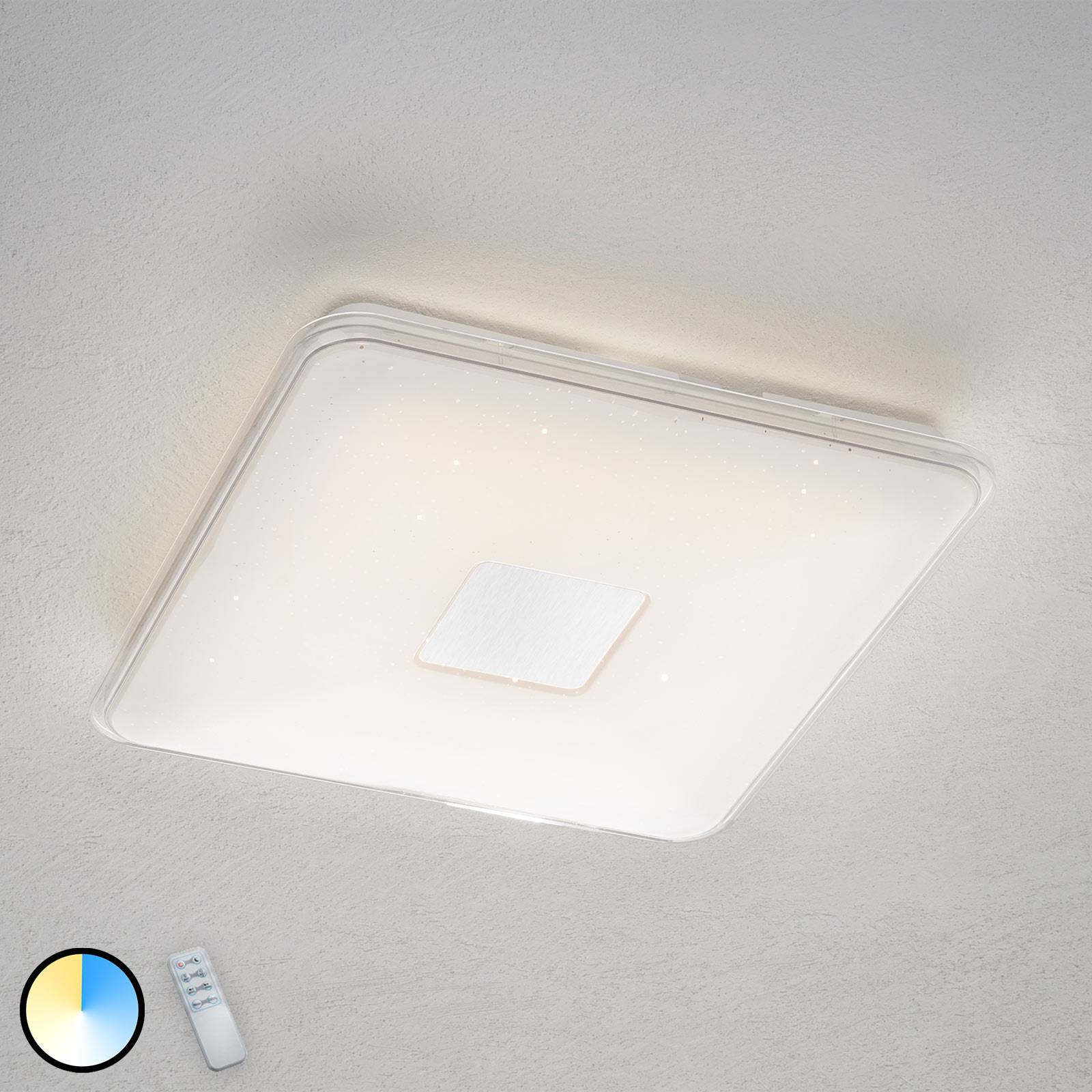 Fernbedienbare, eckige LED-Deckenleuchte Samurai Fernbedienbare, eckige LED-Deckenleuchte Samurai von Trio Lighting