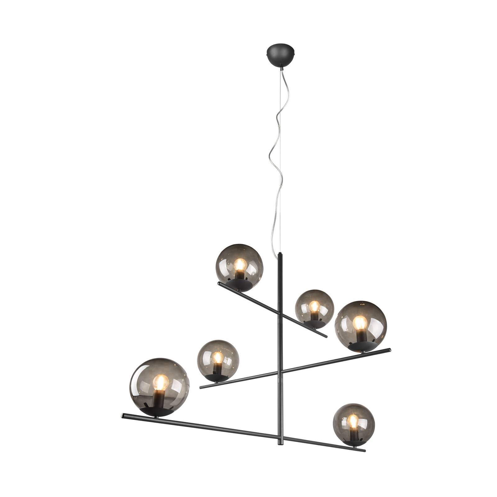Hängelampe Pure Arme schwenkbar 6fl anthrazit/klar Hängelampe Pure Arme schwenkbar 6fl anthrazit/klar von Trio Lighting