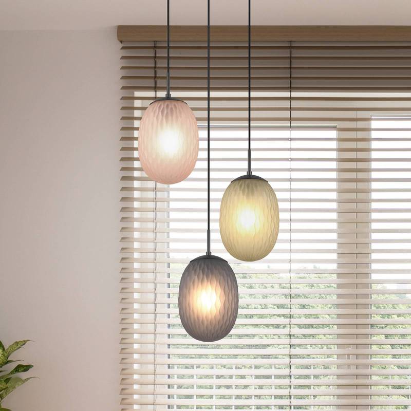 Hängeleuchte Facette, multicolor, Ø 43 cm, 3-flammig, Glas von Trio Lighting