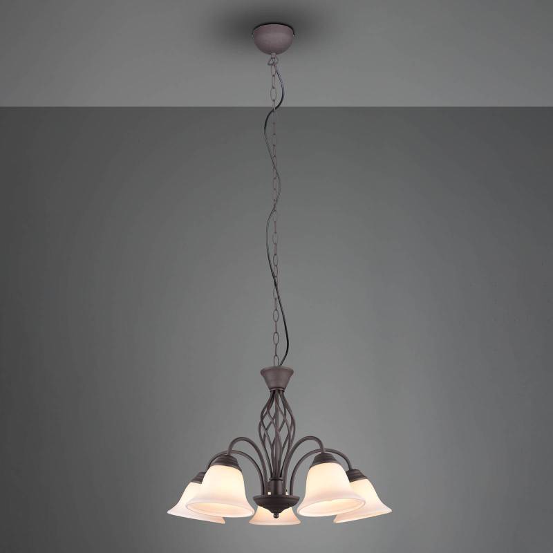 Hängeleuchte Rustica, rostfarben, fünfflammig von Trio Lighting