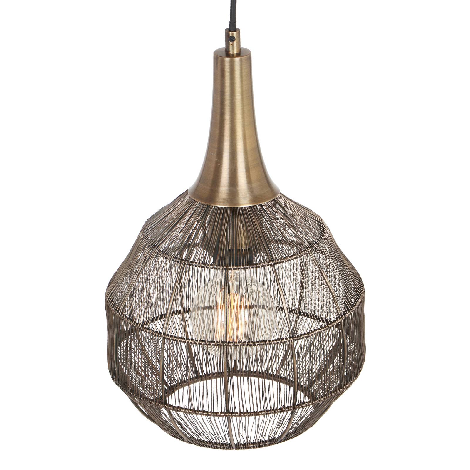 Hängeleuchte Soraya, Ø 26 cm, Metall, altmessing, Kugelform von Trio Lighting