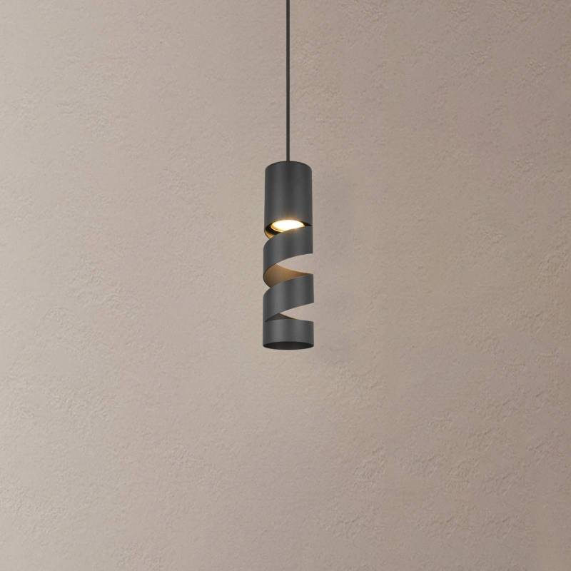 Hängeleuchte Stream, schwarz, Ø 8 cm, Metall, GU10 von Trio Lighting