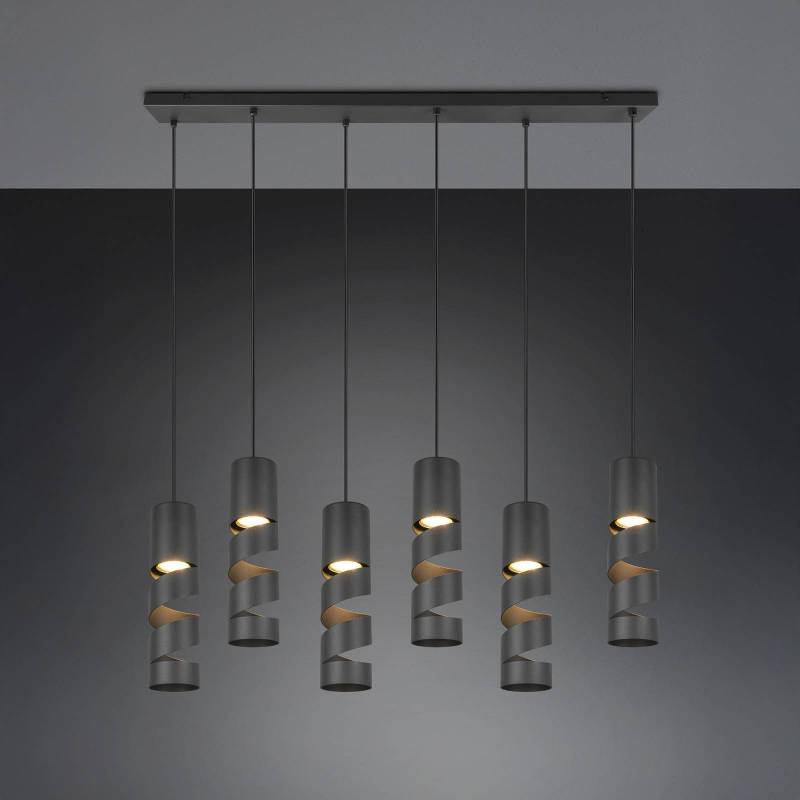 Hängeleuchte Stream, schwarz Länge 100 cm 6-flg. Metall GU10 von Trio Lighting