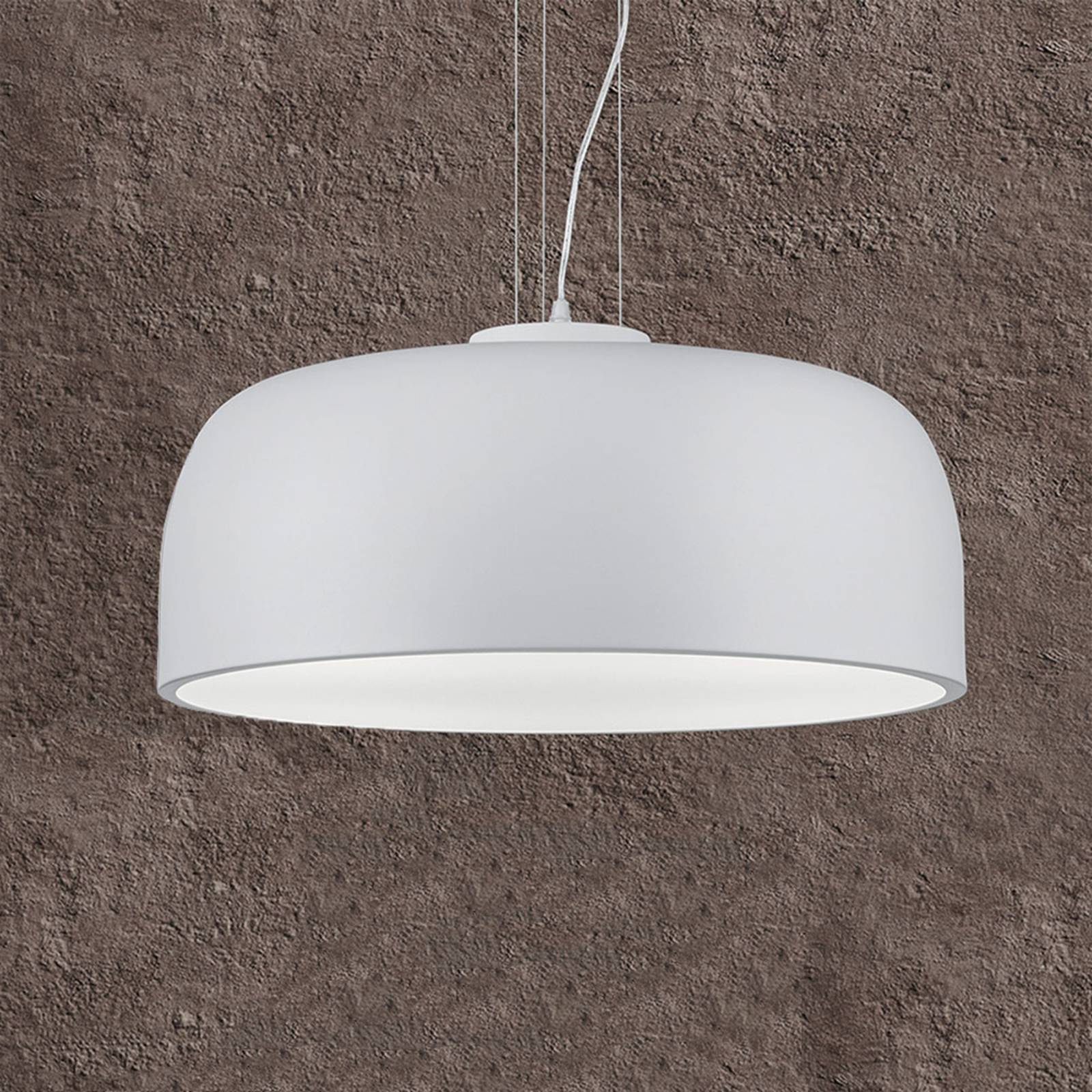 Halbschalenförmige Hängeleuchte Baron in Weiß matt Halbschalenförmige Hängeleuchte Baron in Weiß matt von Trio Lighting