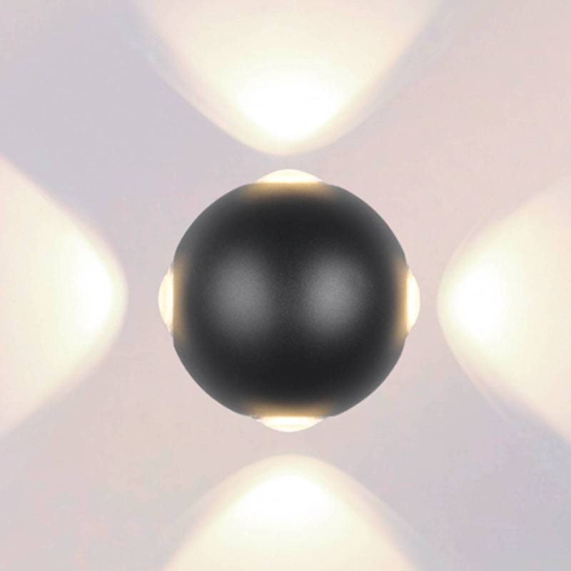 LED-Außenwandleuchte Avisio, schwarz, 4-flammig, halbrund von Trio Lighting