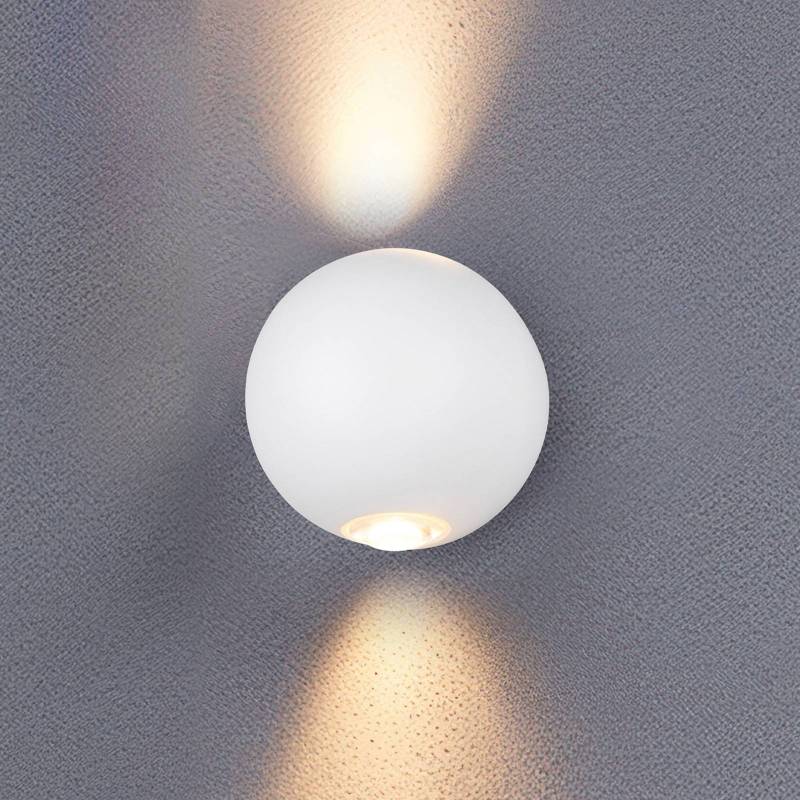 LED-Außenwandleuchte Avisio, weiß matt, 2-flammig, halbrund von Trio Lighting