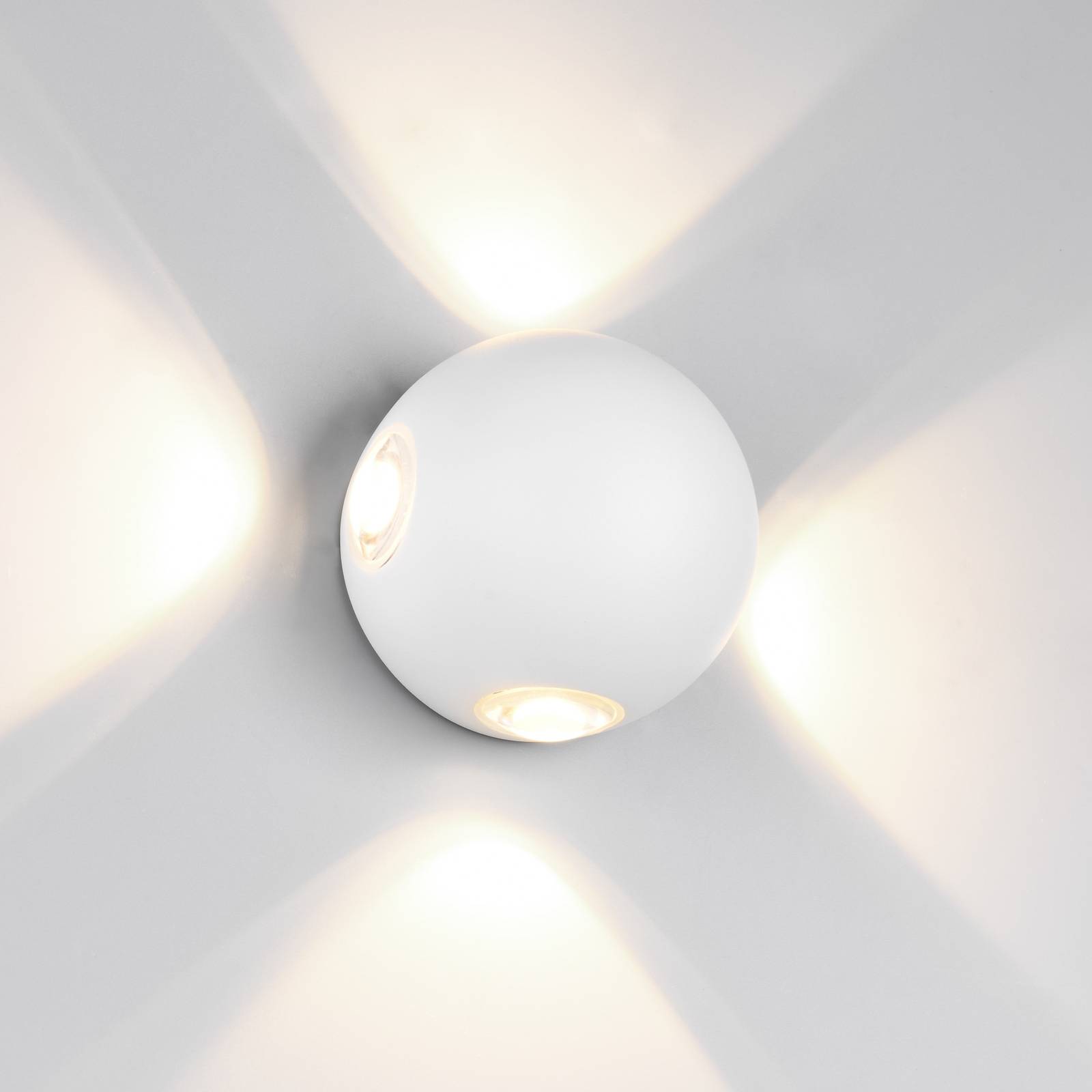 LED-Außenwandleuchte Avisio, weiß matt, 4-flammig, halbrund LED-Außenwandleuchte Avisio, weiß matt, 4-flammig, halbrund von Trio Lighting