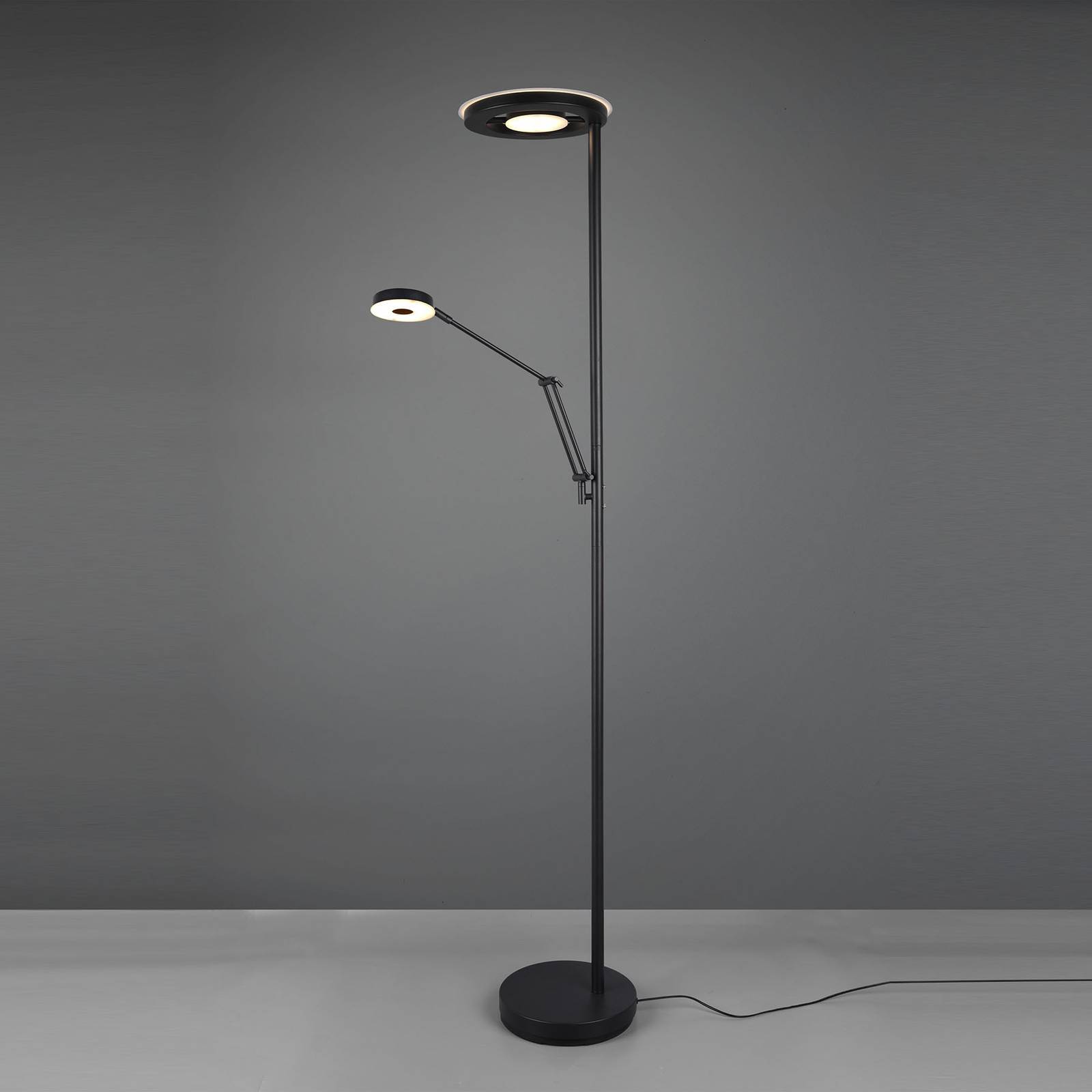 LED-Deckenfluter Barrie mit Leselicht schwarz matt LED-Deckenfluter Barrie mit Leselicht schwarz matt von Trio Lighting