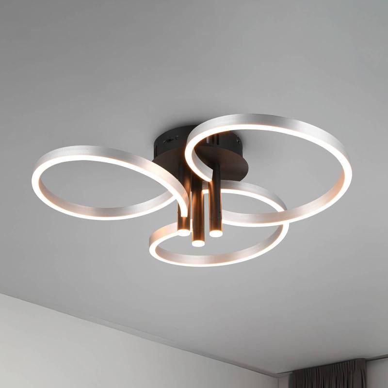 LED-Deckenlampe Caruso, alu/schwarz, Ø 66 cm, Metall CCT dim von Trio Lighting
