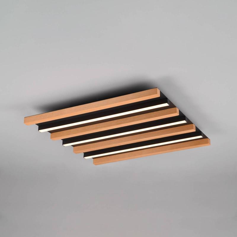 LED-Deckenlampe Fontana, 46 x 30 cm holz/schwarz Holz/Metall von Trio Lighting