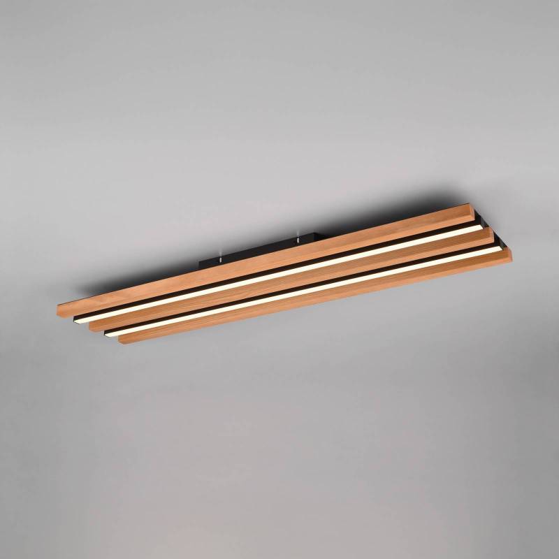 LED-Deckenlampe Fontana, 80 x 20 cm holz/schwarz Holz/Metall von Trio Lighting