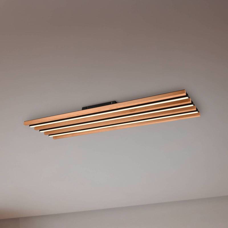 LED-Deckenlampe Fontana 114 x 30 cm holz/schwarz Holz/Metall von Trio Lighting