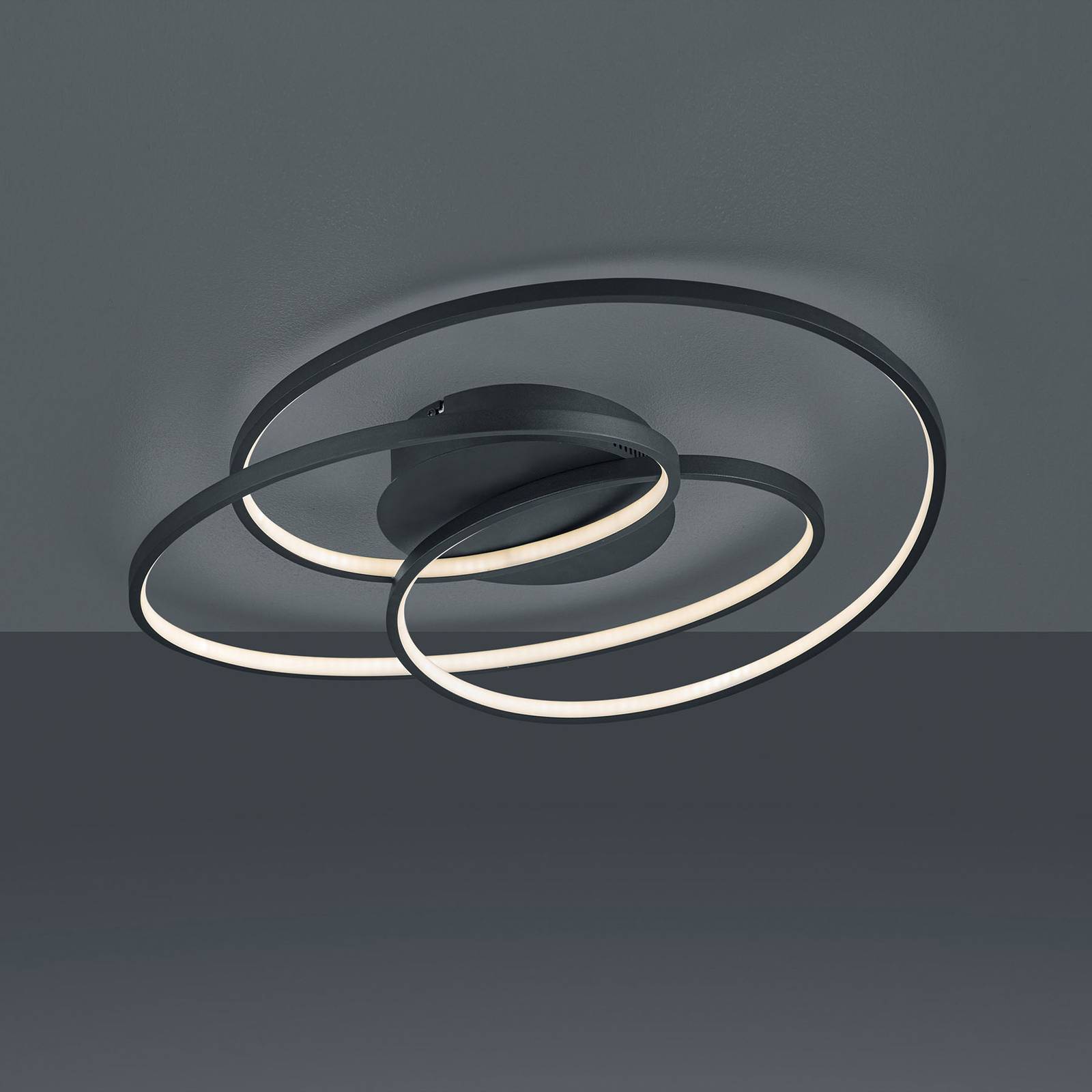 LED-Deckenlampe Gale, 60 cm, schwarz matt von Trio Lighting