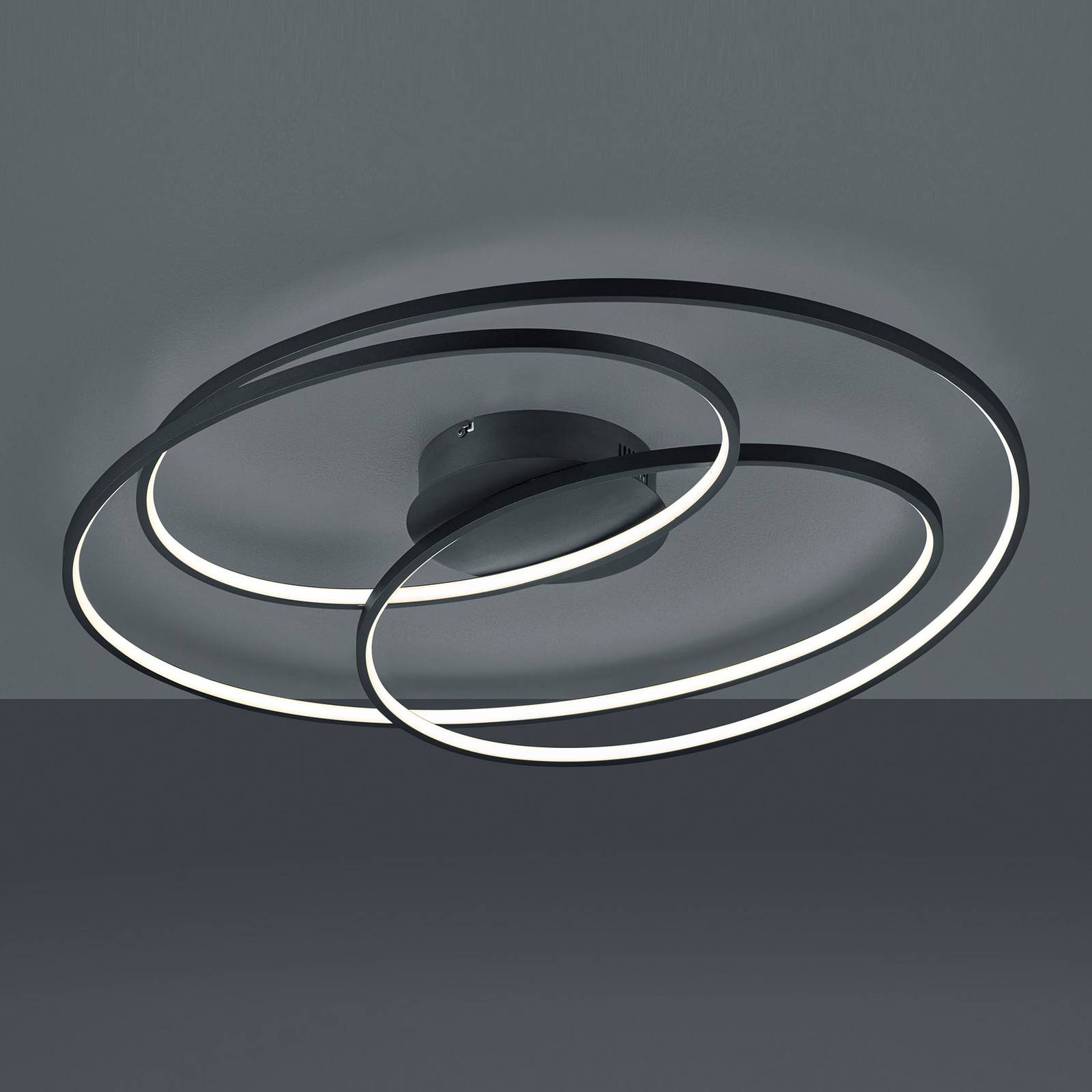 LED-Deckenlampe Gale, 80 cm, schwarz matt von Trio Lighting