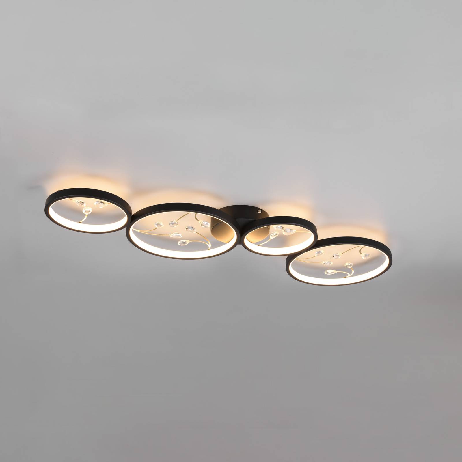 LED-Deckenlampe Groovy vierflammig schwarz 3.000K LED-Deckenlampe Groovy vierflammig schwarz 3.000K von Trio Lighting