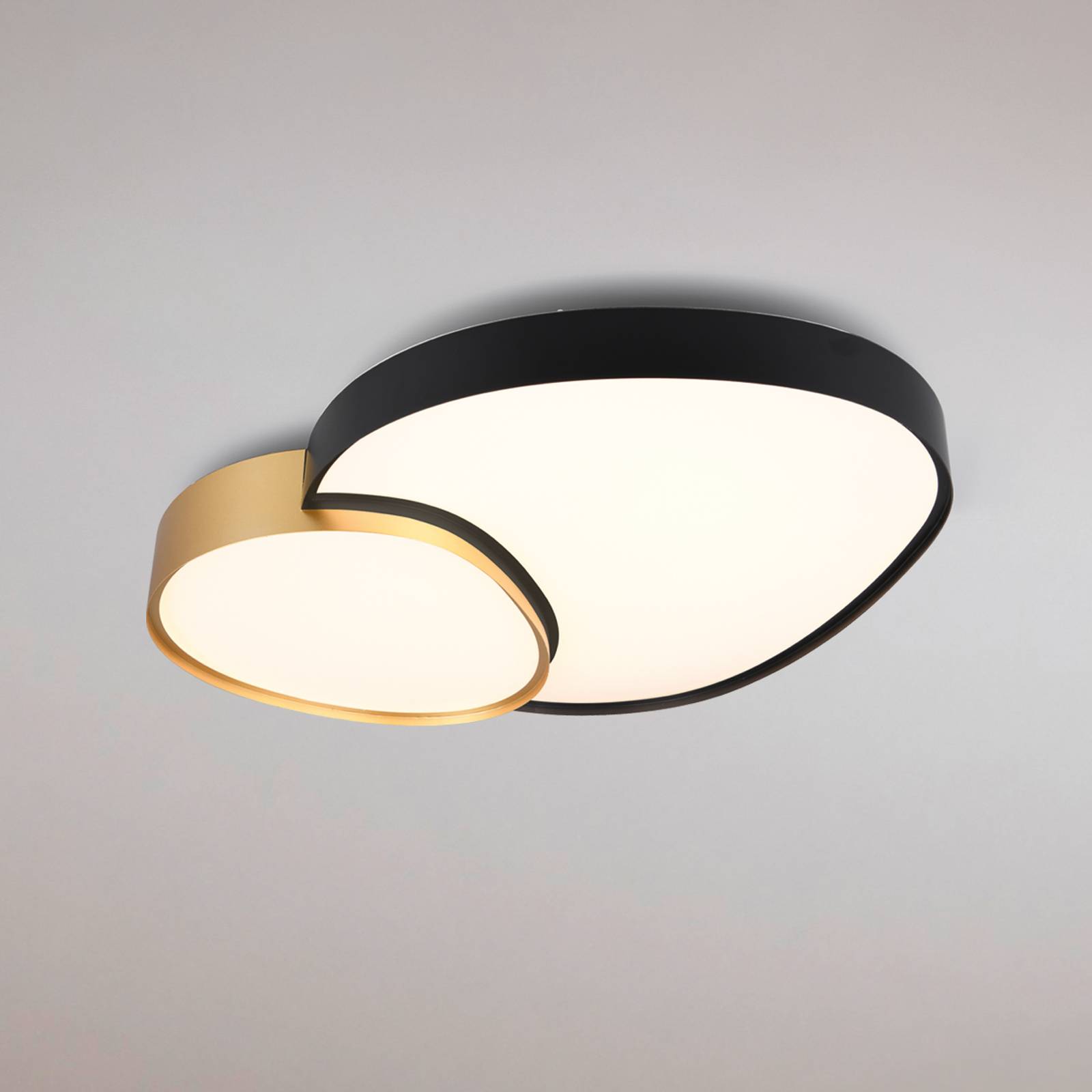 LED-Deckenlampe Rise, schwarz-gold, 77 x 63 cm, CCT, dimmbar LED-Deckenlampe Rise, schwarz-gold, 77 x 63 cm, CCT, dimmbar von Trio Lighting